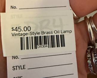 Vintage-Style Brass Oil Lamp 