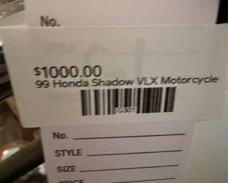 99 Honda Shadow VLX Motorcycle 