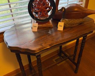 Cast Iron Coffee Grinder, Signed Carved Goose  