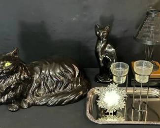 CT468Cat Decor,  Candleholders