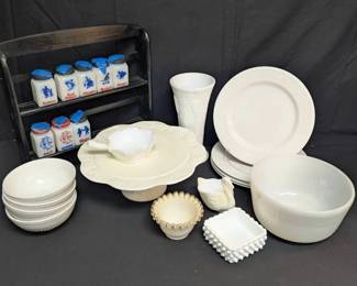 CT455Milk Glass, Fenton Silver Crest Bowl  More