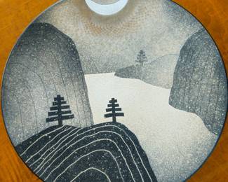 Ceramic plate. Signed on back.