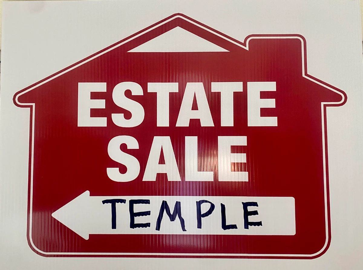 Temple Estate Sale Sign