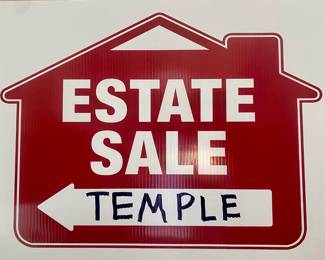 Temple Estate Sale Sign