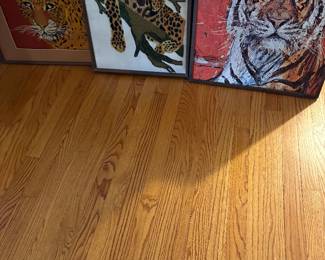 Hug print and hand embroidered leopards