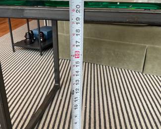 Metal and glass modern coffee table (has corner chipping) $25 + tax