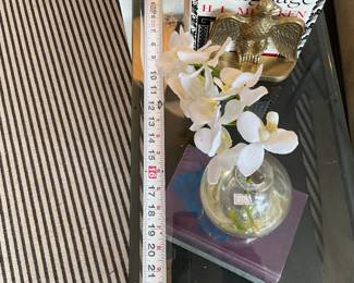 Metal and glass two tiered side tables (set of 2) $100 + tax
