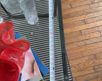 Metal and glass modern coffee table (has corner chipping) $25 + tax