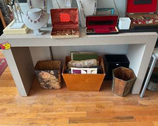 Laminate console table $45 + tax