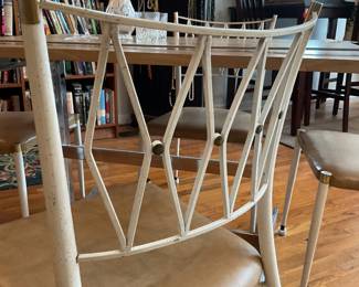 White and tan MCM lattice dining chairs (set of 4) $275 + tax 
