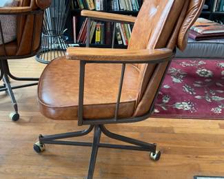 MCM laminate dining set with removable leave and leather executive chairs $2000 + tax