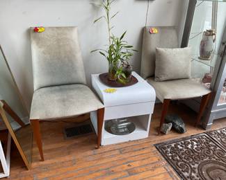 Dakota Jackson tall back leather chairs (set of 2) $40 + tax