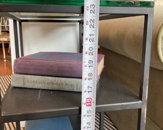 Metal and glass two tiered side tables (set of 2) $100 + tax