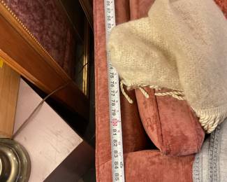 Vintage pink crushed velvet sofa