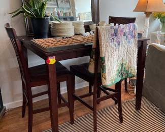 Solid wood high top dining set with 3 chairs $230 + tax