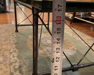 Glass top rectangular coffee table with steel legs $400 + tax