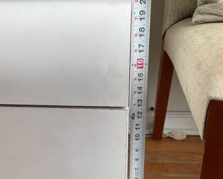 White side table with shelf and drawer storage $150 + tax