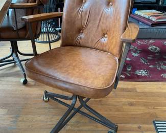 MCM laminate dining set with removable leave and leather executive chairs $2000 + tax