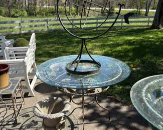 Garden globe on stand.