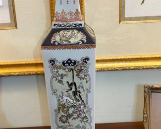 Fine detail of large Asian vase.