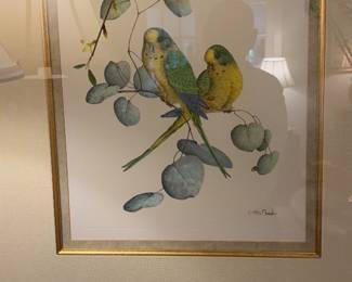 Fine framed pair of bird prints.