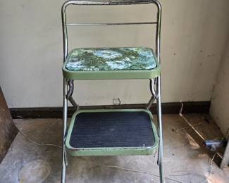 Flip down seat step stool. Original paint & seat.