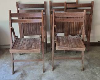 Folding wooden chairs