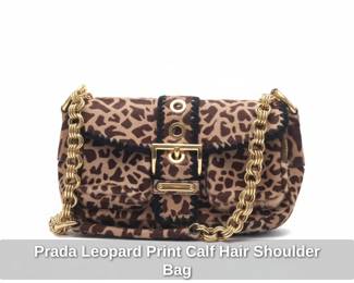 Prada Leopard Print Calf Hair Shoulder Bag
