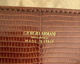 Giorgio Armani Lizard Embossed Leather Handbag