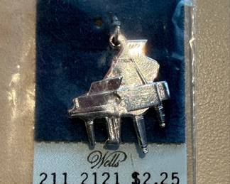 Wells Sterling Silver Grand Piano Charm