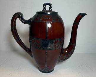 Art Nouveau Silver Overlay Teapot