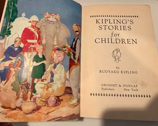 Collection of Five Vintage Books: Churchill, Stevenson, Kipling