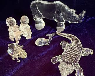 Kosta Boda Zoo Series Glass Animal Figurines