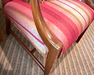 Chippendale Style Armchair with Decorative Pillow