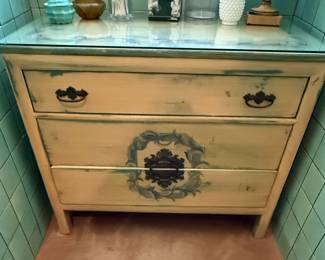 Vintage Hand-Painted French Country Style Dresser