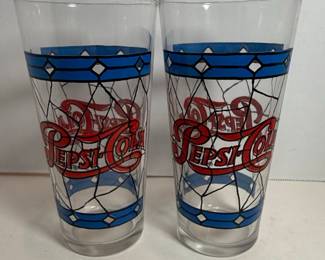 Pepsi-Cola Stained Glass Tumblers (Set of 2)