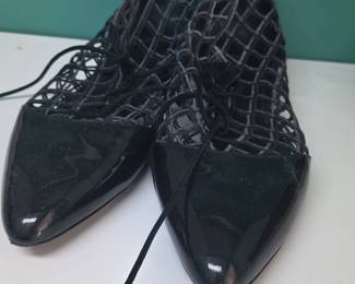 Giorgio Armani Black Patent Mesh Heels