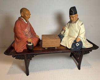 Japanese Go Game Scene Figurine Set Style