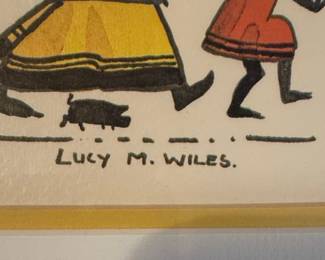 Lucy M. Wiles Folk Art Print - Folk Friezes Number Two