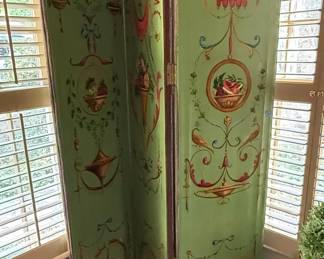 Neoclassical Style Painted Folding Screen