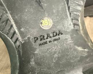 Prada Black Leather Lug Sole Chelsea Boots