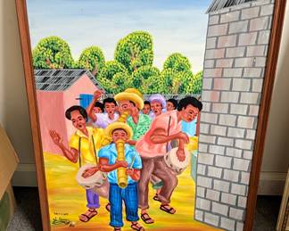 Haitian Folk Art Painting by J. Henry