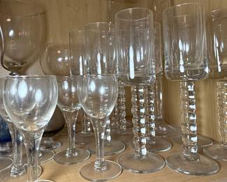 Assorted Crystal Stemware with Bubble and Twist Stems