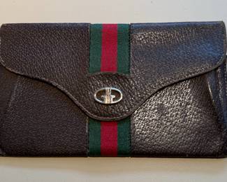 Vintage Gucci Bi-Fold Wallet with Web Stripe
