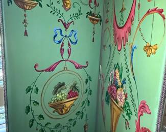 Neoclassical Style Painted Folding Screen