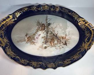 Haviland Porcelain Plaque with Bird Scene by B. Albert