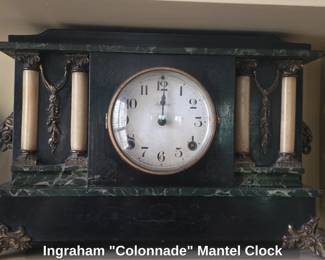 Ingraham Colonnade Mantel Clock