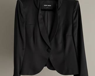 Giorgio Armani Black Shawl Collar Blazer