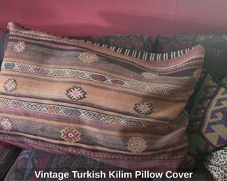 Vintage Turkish Kilim Pillow Cover