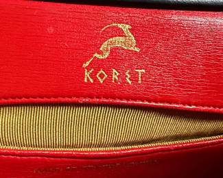 Koret Black Patent Evening Clutch with Red Coin Purse